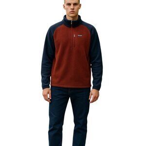 Patagonia Better Sweater Men's XXL 1/4 Zip Fleece Pullover Barn Red New Navy